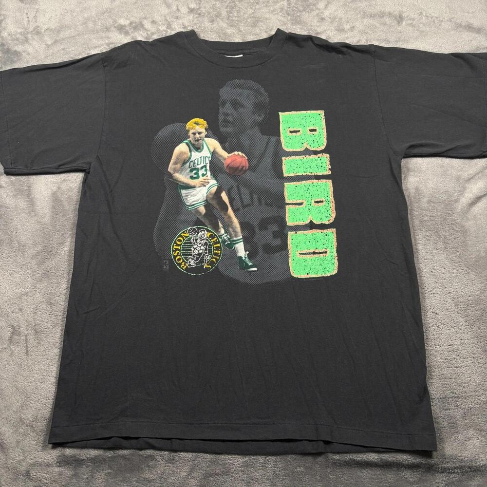 90S Boston Celtics  Basketball Larry Bird 33 T-Shirt Mens X-